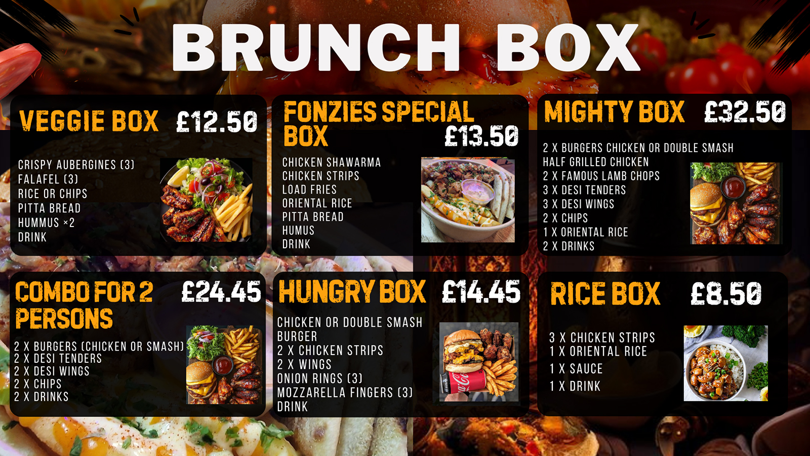 combos brunch boxes Fonzies in Chorlton Manchester