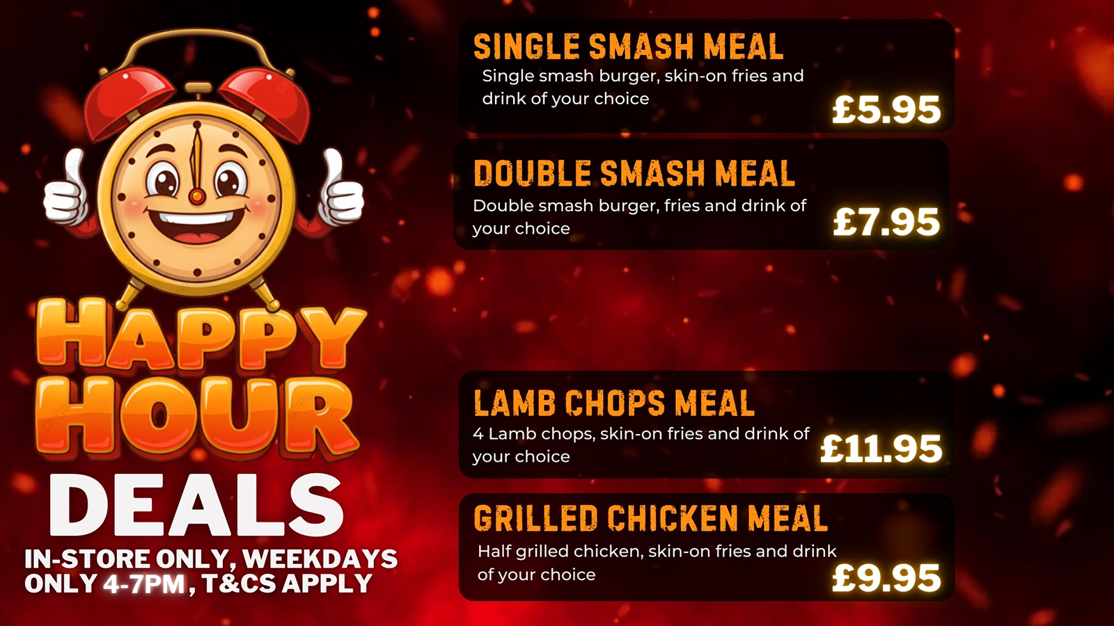 limited time happy hour deals Fonzies in Chorlton Manchester